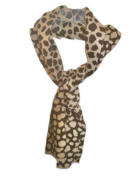 VERA BRADLEY NEW Leopard Cheetah Animal Print Black & Tan Scarf - Picture 2 of 6